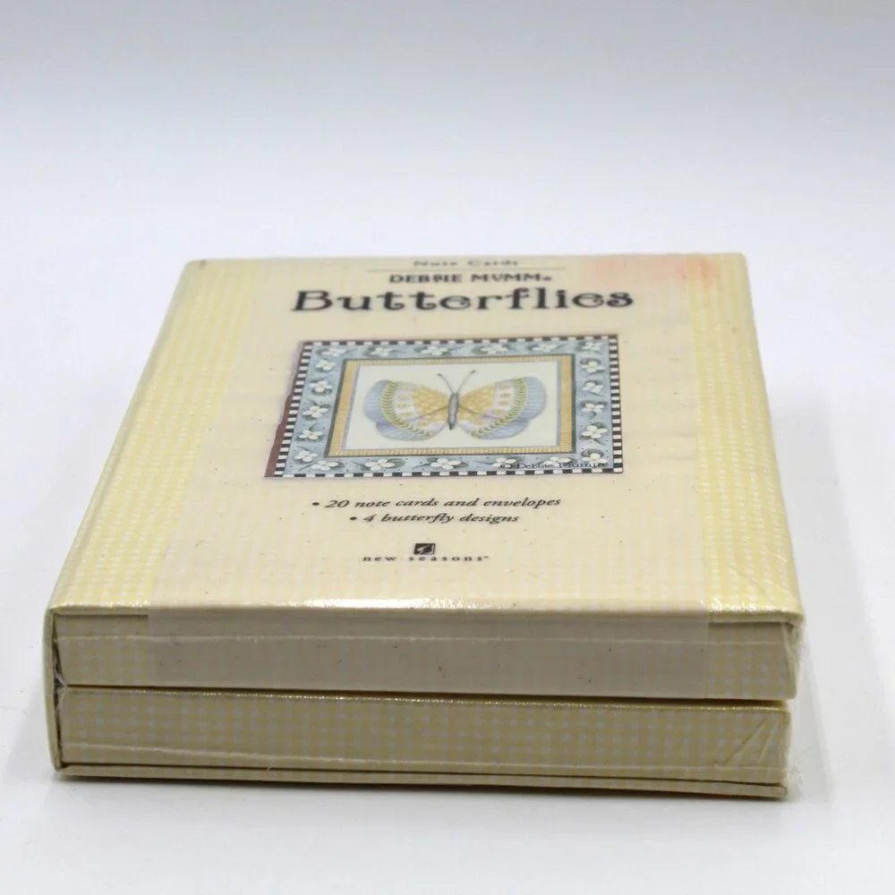 Debbie Mumm Butterflies 20 Note Cards & Envelopes 4 Butterfly Designs Vtg NOS